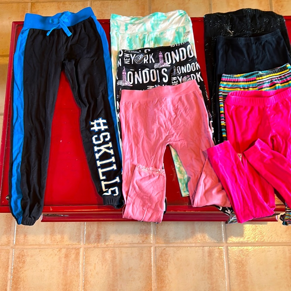 8 pair girls leggings/pants -multiple brands
